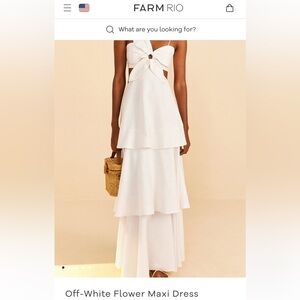 Farm rio white flower maxi dress